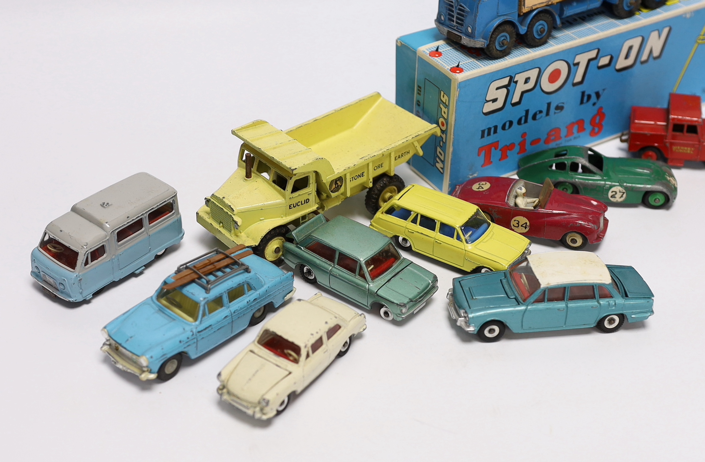 A quantity of Dinky Toys and Tri-ang Spot-On die cast vehicles (14)